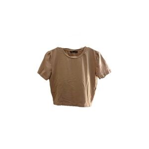 Zara Tan Crop Top T-Shirt